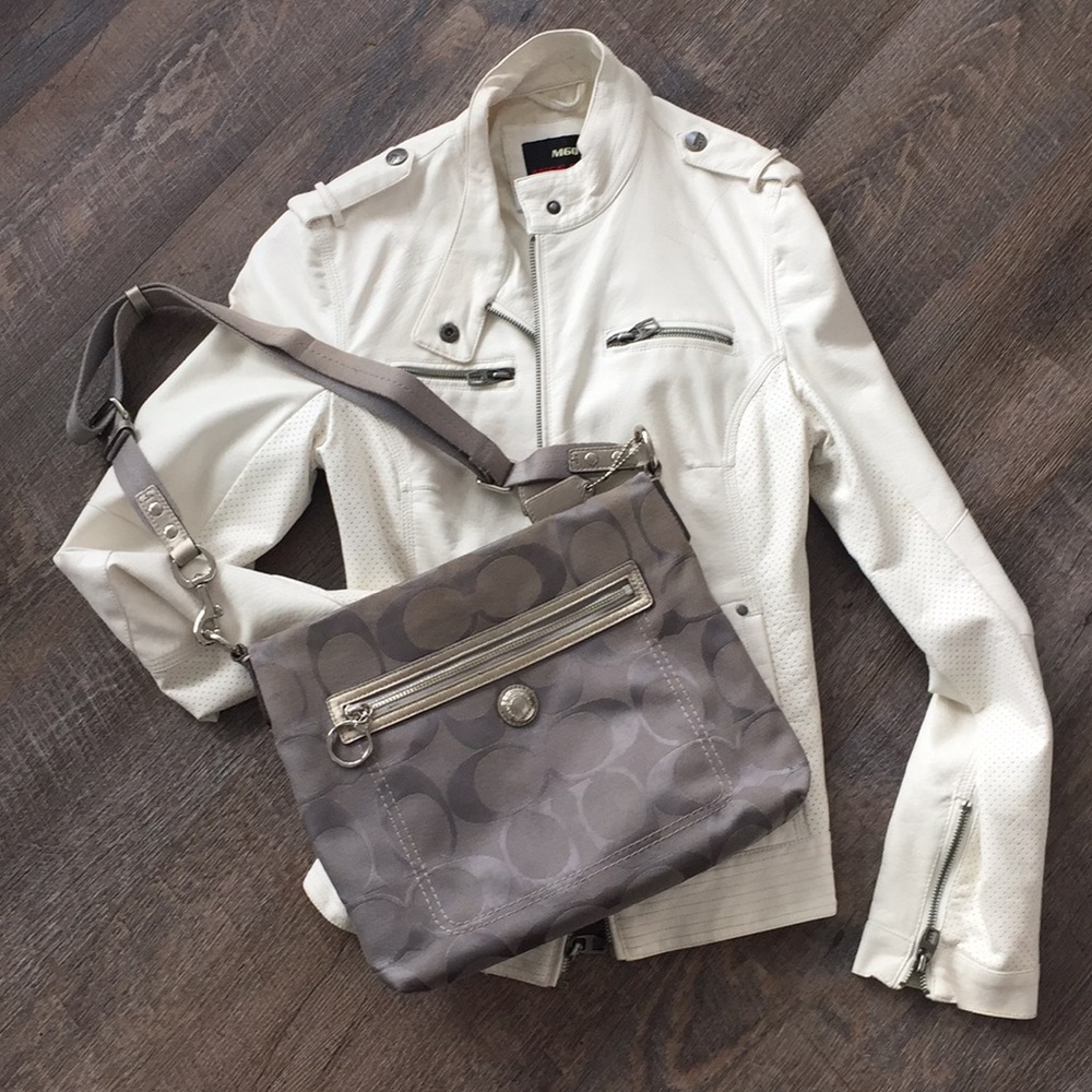 Coach grey messenger style purse
